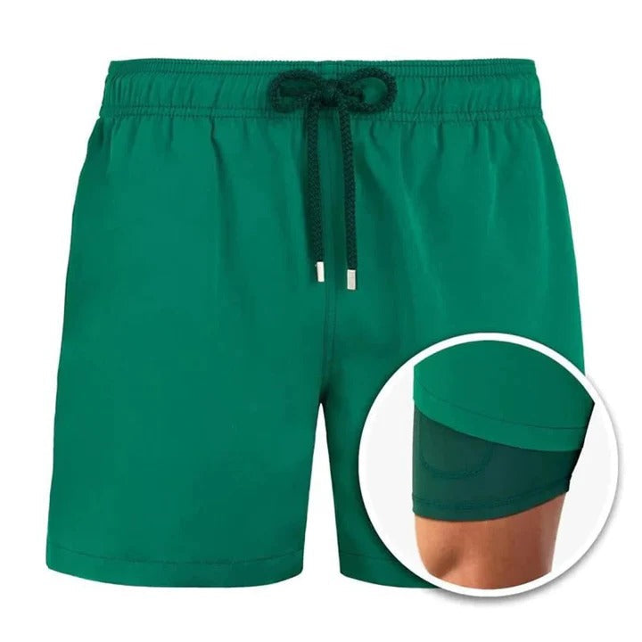 Street-Wave Men's Tropical Print Mid Length Swim Shorts With Quick Dry And Adjustable Drawstring