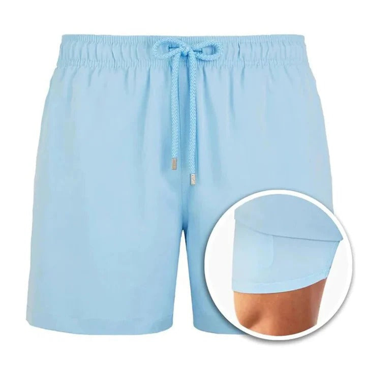 Street-Wave Men's Tropical Print Mid Length Swim Shorts With Quick Dry And Adjustable Drawstring