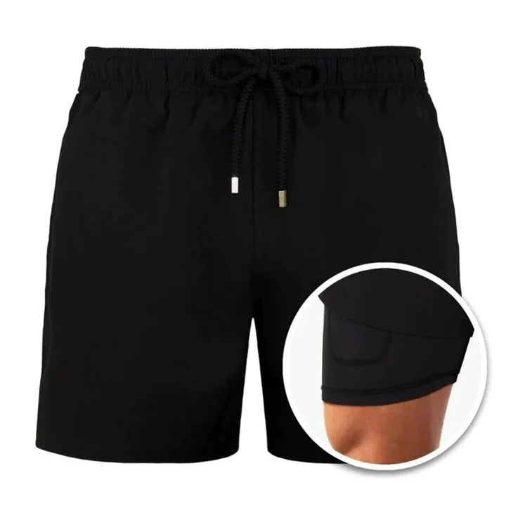 Street-Wave Men's Tropical Print Mid Length Swim Shorts With Quick Dry And Adjustable Drawstring