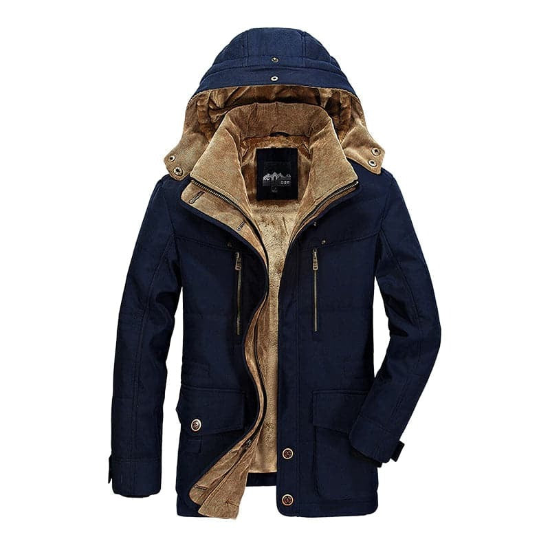 Street-Wave Mens Outdoor Winter Jacket Insulated Parka With Warm Fleece Lining For Cold Weather