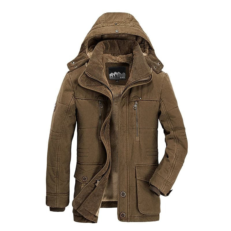 Street-Wave Mens Outdoor Winter Jacket Insulated Parka With Warm Fleece Lining For Cold Weather