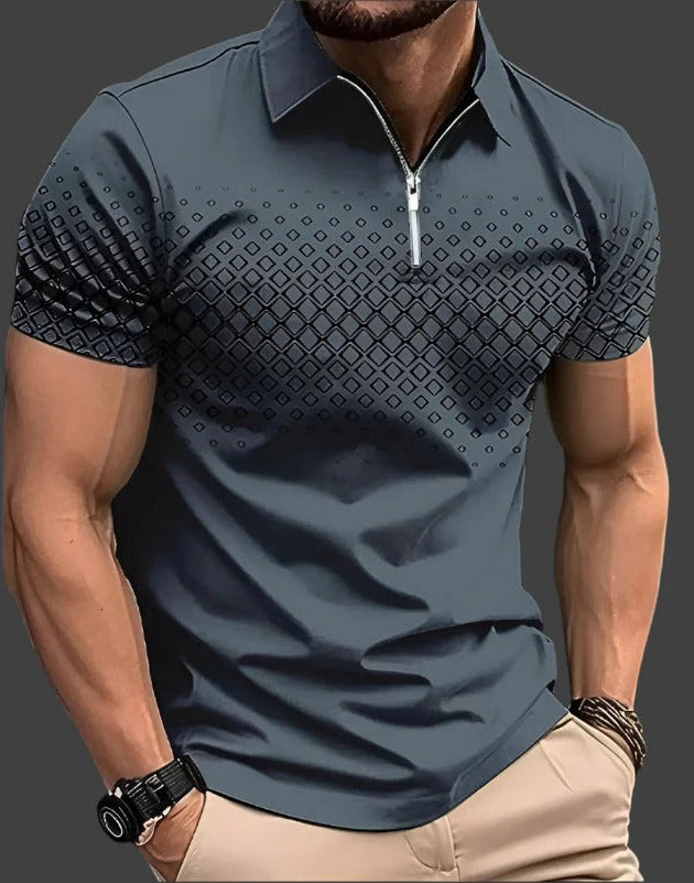 Street-Wave Men's Checked Polo Shirt With Contemporary Detailing Lightweight Breathable Summer Essential