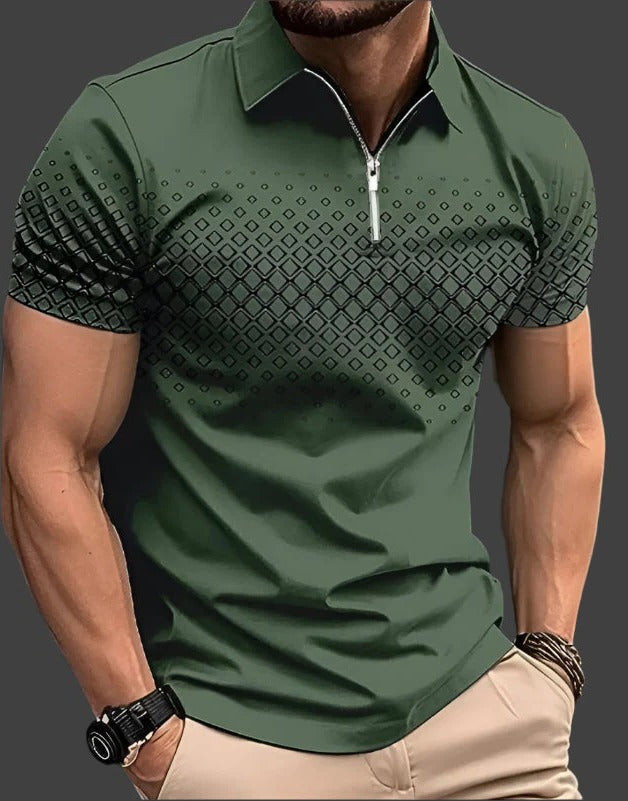 Street-Wave Men's Checked Polo Shirt With Contemporary Detailing Lightweight Breathable Summer Essential