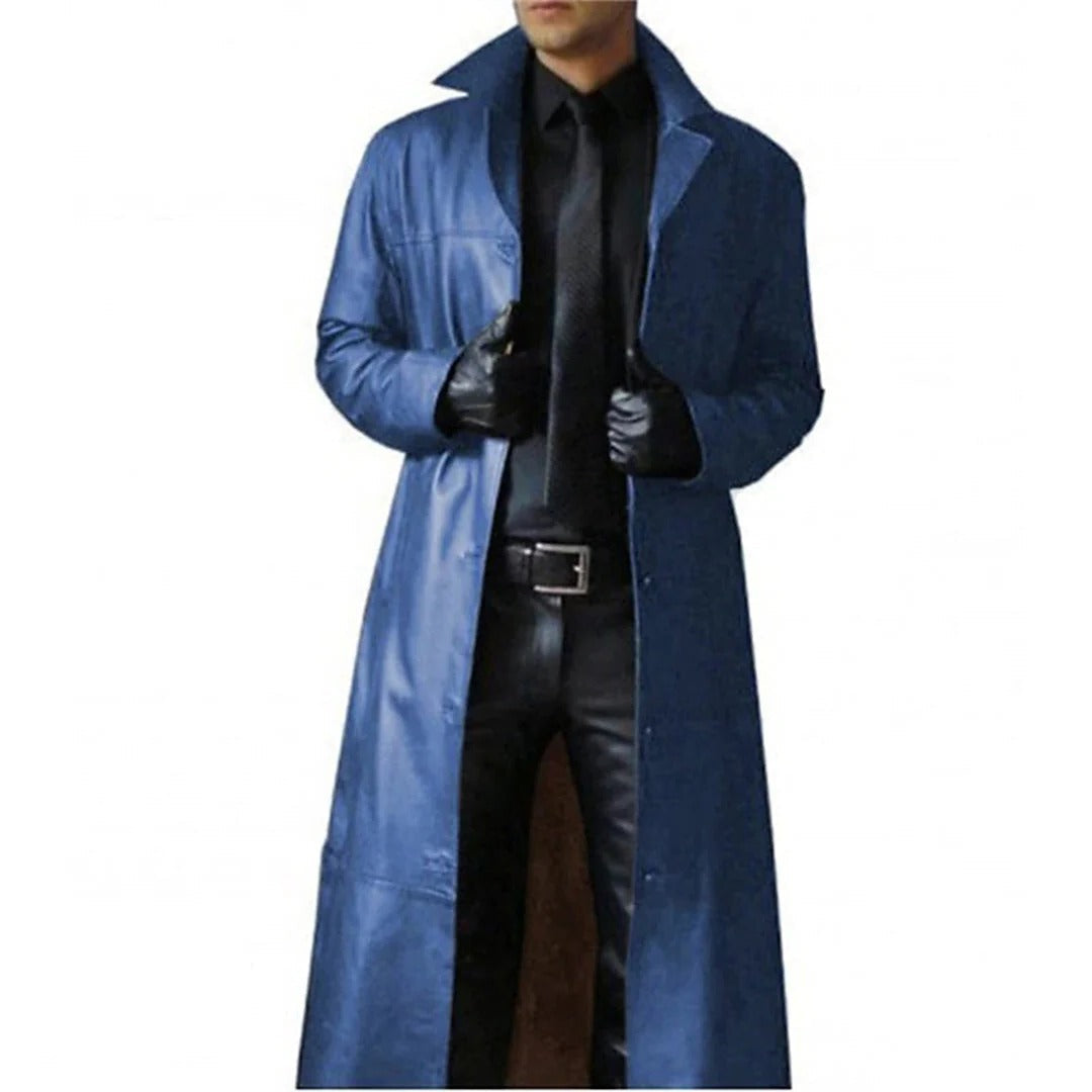 Street-Wave Mens Long Trench Coat For Autumn And Winter Windproof Warmth And Formal Outerwear