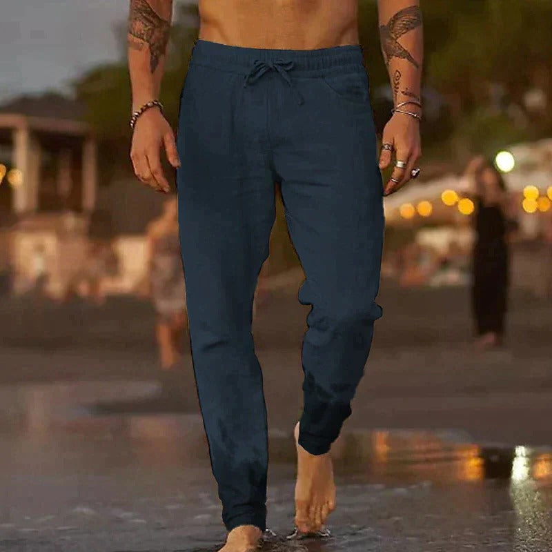 Street-Wave Mens Lightweight Breathable Casual Trousers With Timeless Styling For Warm Weather Comfort