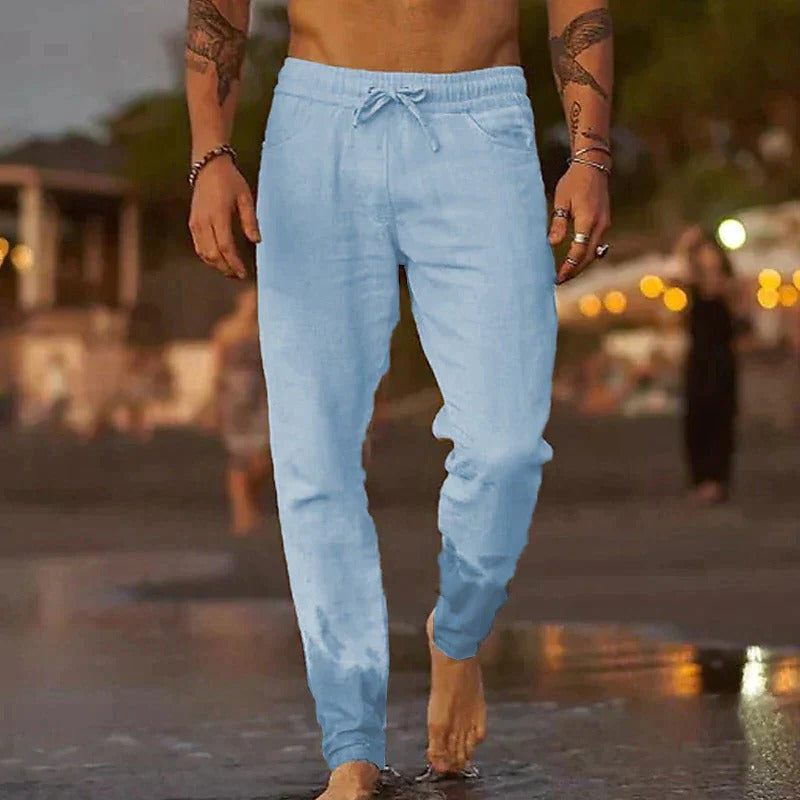 Street-Wave Mens Lightweight Breathable Casual Trousers With Timeless Styling For Warm Weather Comfort