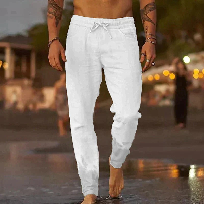 Street-Wave Mens Lightweight Breathable Casual Trousers With Timeless Styling For Warm Weather Comfort