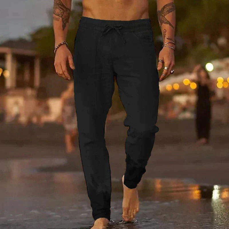 Street-Wave Mens Lightweight Breathable Casual Trousers With Timeless Styling For Warm Weather Comfort
