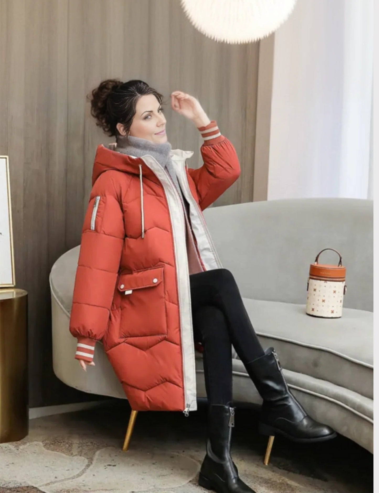 Street-Wave Mens Puffer Coat With Tailored Fit Insulated Warmth And Soft Lined Hood For Cold Weather