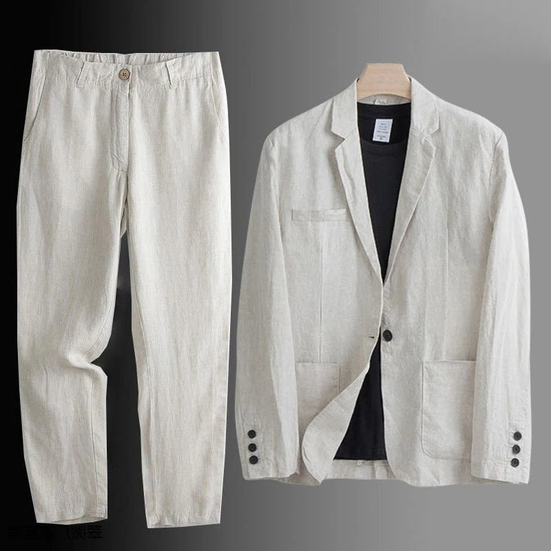 Street-Wave Mens Lightweight Blazer Set With Relaxed Fit For Warm Weather Office And Casual Wear