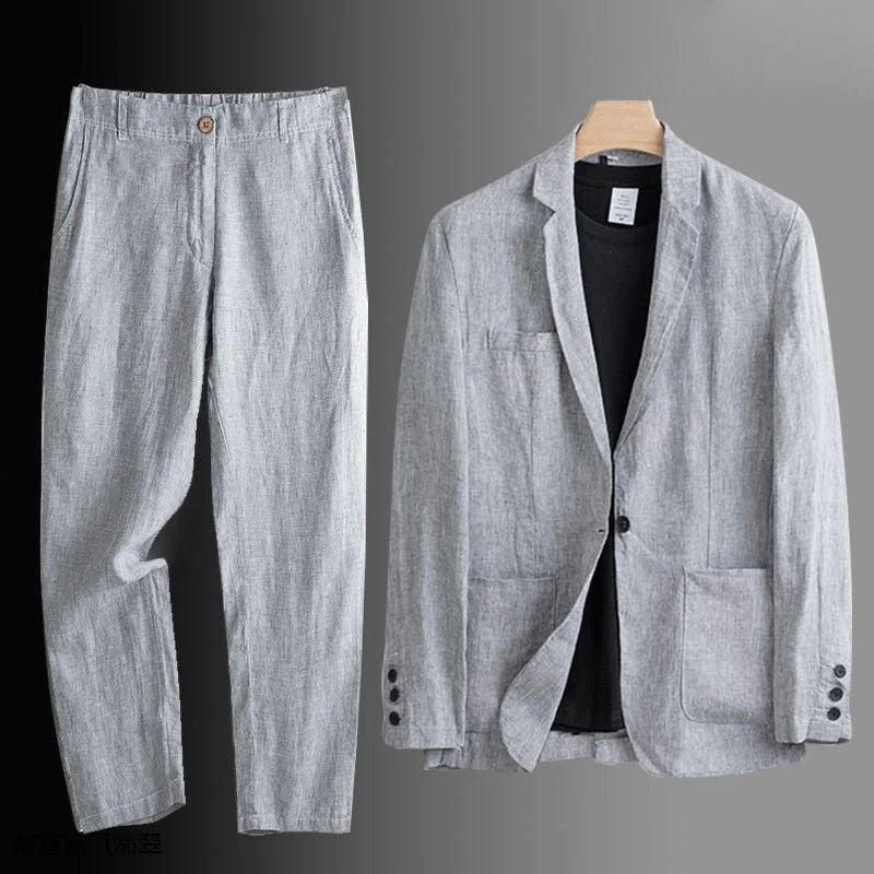 Street-Wave Mens Lightweight Blazer Set With Relaxed Fit For Warm Weather Office And Casual Wear