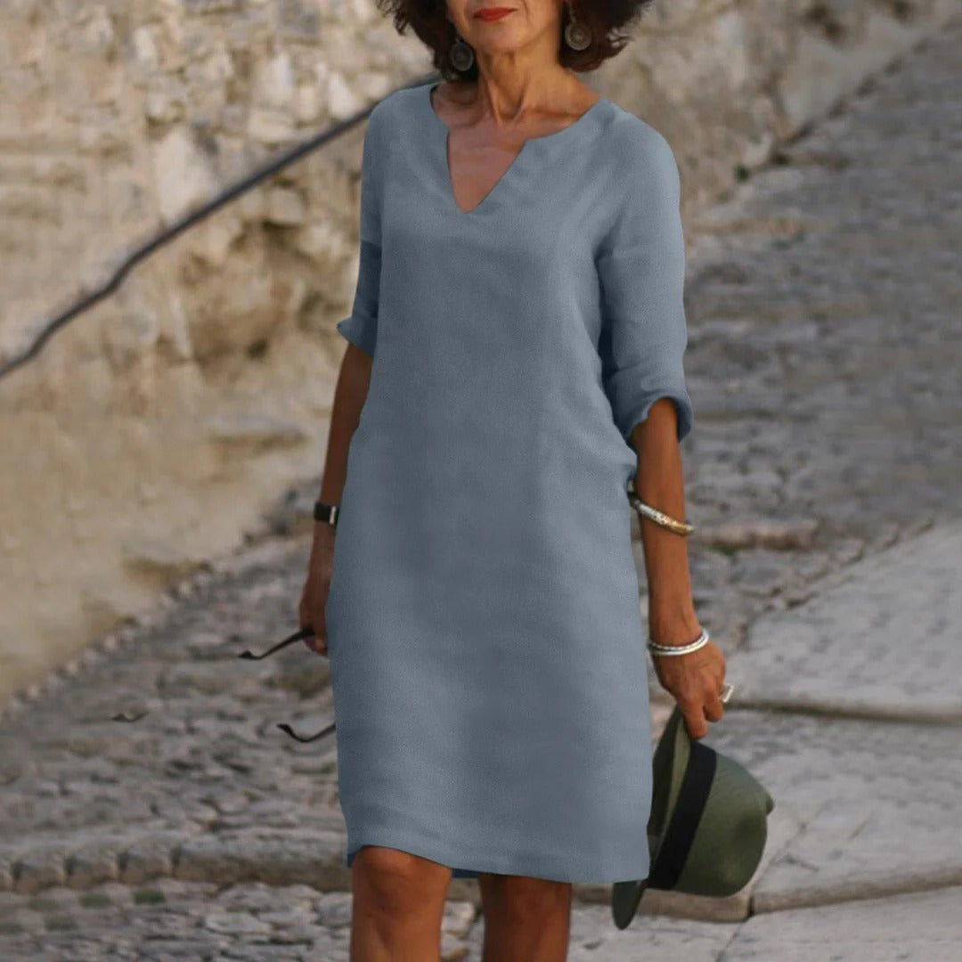 Summer Dress with V-Neck
