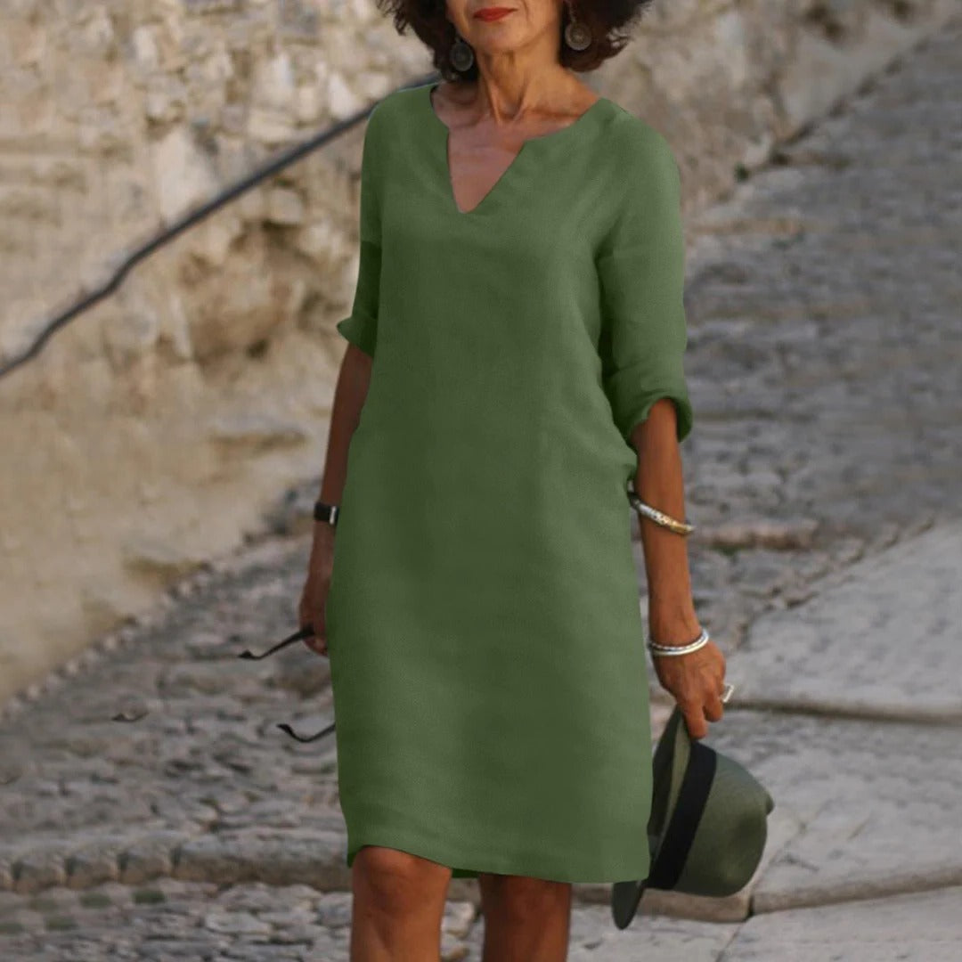 Summer Dress with V-Neck
