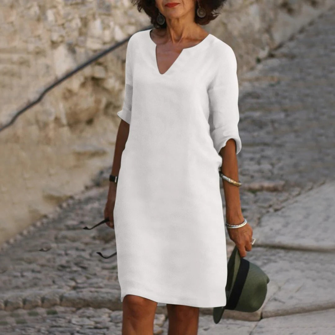 Summer Dress with V-Neck