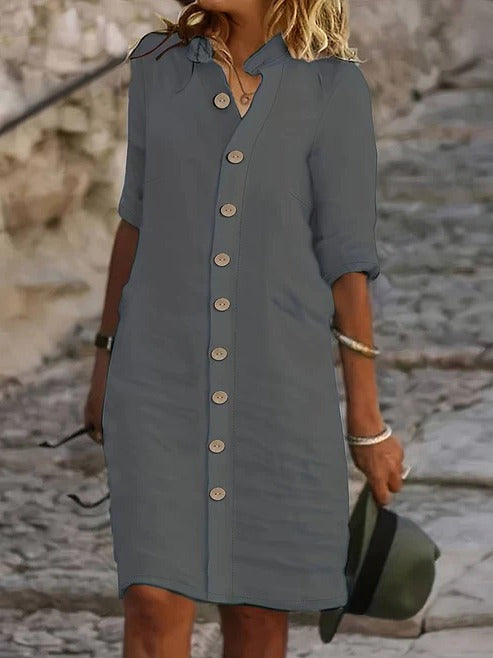 Shirt Dress with Button Closure
