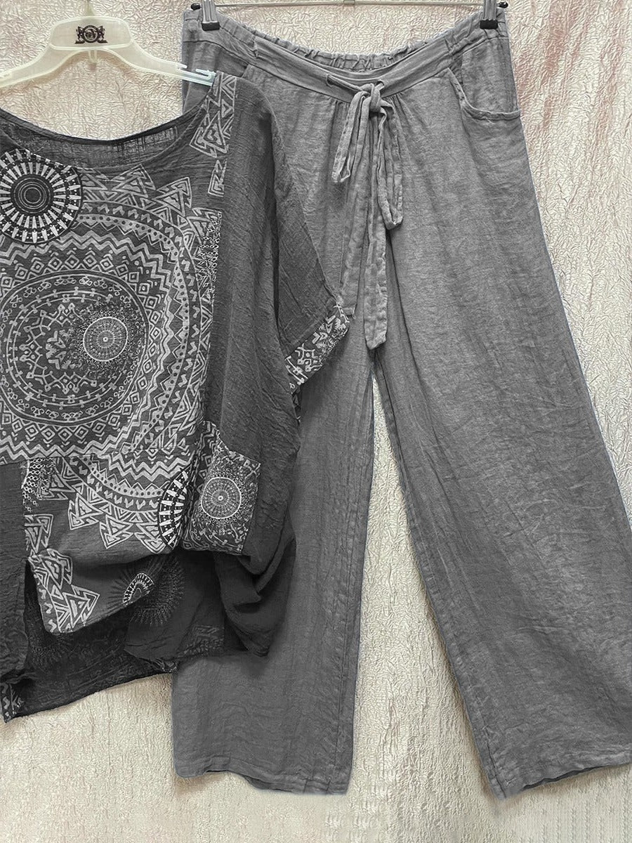 Geometric Print Summer Two-Piece Set