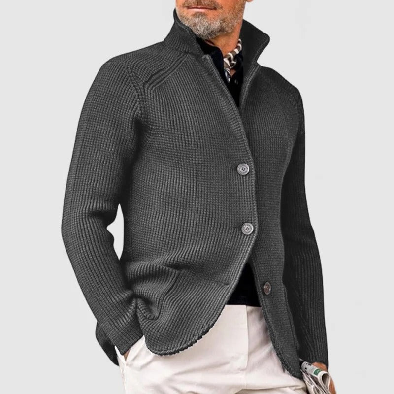 Street-Wave Mens Cardigan Knit Button Up Front Classic Layering Sweater For Casual And Formal Wear