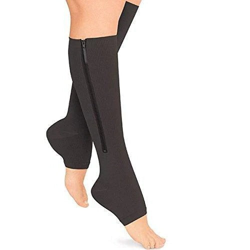 Street-Wave Easy Wear Zipper Compression Socks 20 to 30 mmHg Firm Support For Travel And All Day Comfort