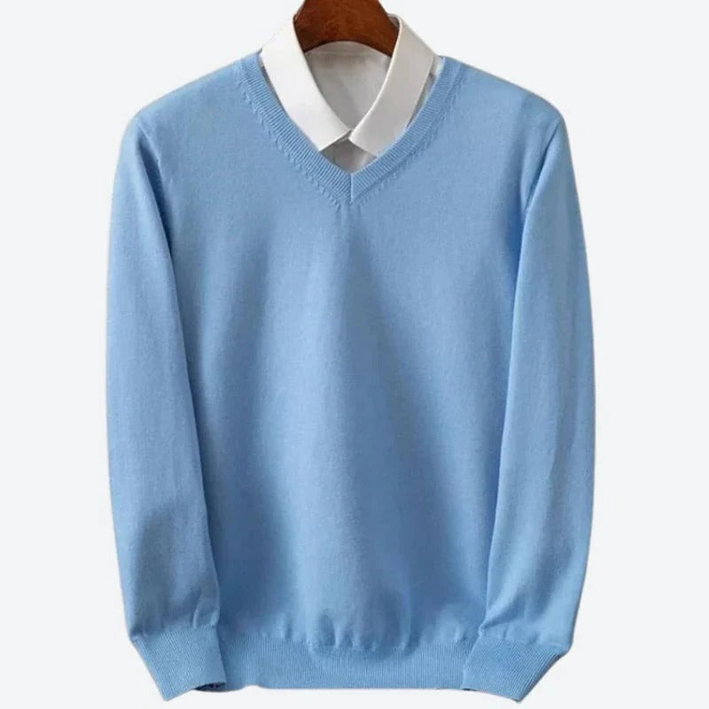 Street-Wave Men's Soft Cashmere Crew Neck Sweater Pullover for Luxurious Warmth and Comfort