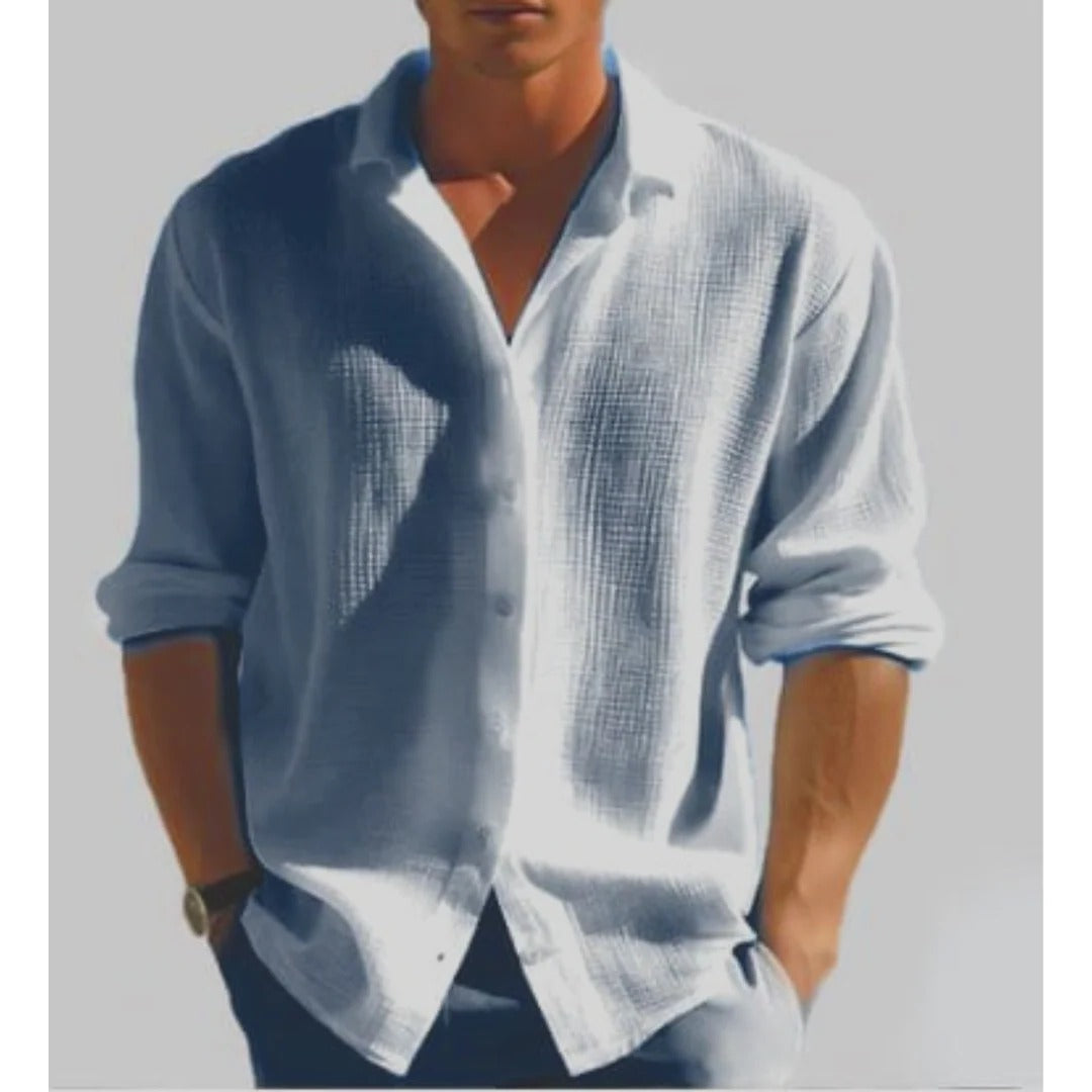 Street-Wave Men's Casual Button-Down Shirt Lightweight Relaxed Fit Classic Collar for Everyday Wear