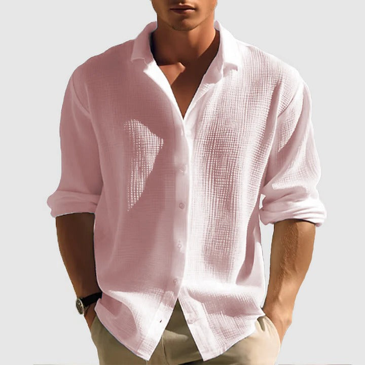 Street-Wave Men's Casual Button-Down Shirt Lightweight Relaxed Fit Classic Collar for Everyday Wear