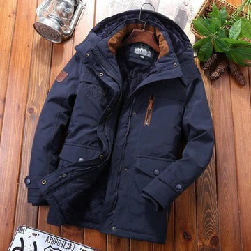 Street-Wave Men's Hooded Winter Jacket With Pockets Insulated Outer Shell For Cold Weather