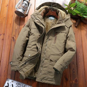 Street-Wave Men's Hooded Winter Jacket With Pockets Insulated Outer Shell For Cold Weather