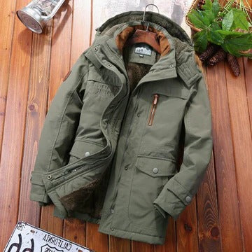 Street-Wave Men's Hooded Winter Jacket With Pockets Insulated Outer Shell For Cold Weather