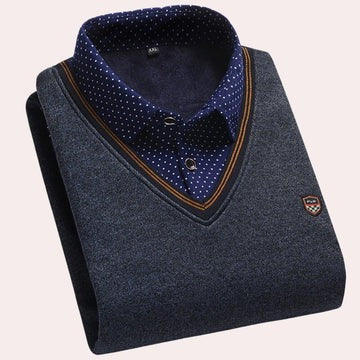 Men's Collared Knit Pullover Smart Casual Sweater For Everyday Wear Street-Wave Collection
