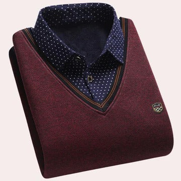 Men's Collared Knit Pullover Smart Casual Sweater For Everyday Wear Street-Wave Collection