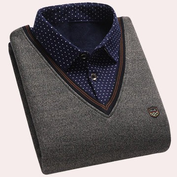 Men's Collared Knit Pullover Smart Casual Sweater For Everyday Wear Street-Wave Collection