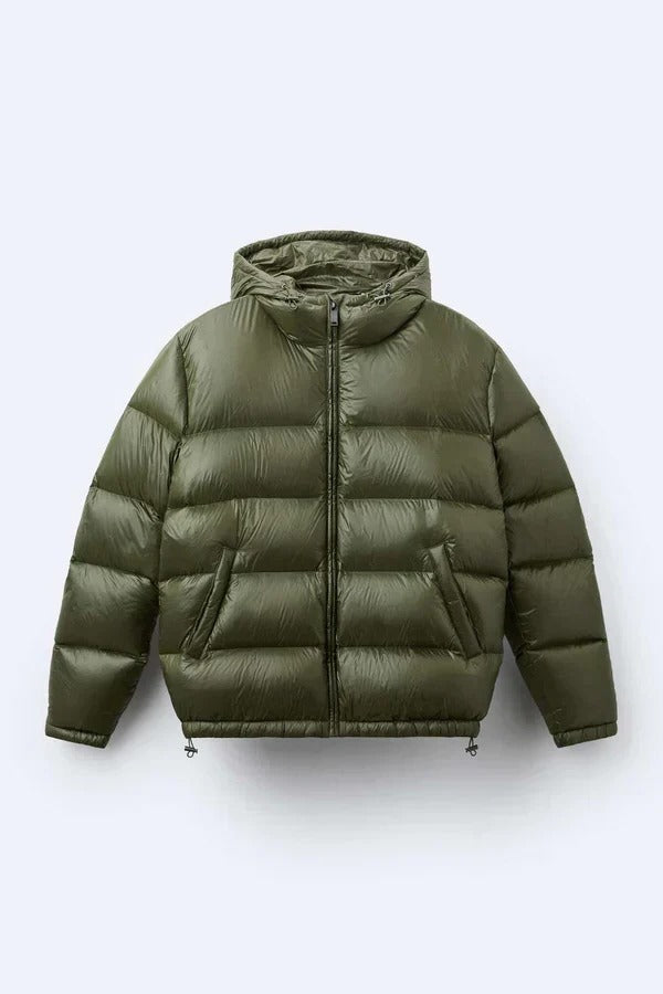 Street-Wave Waterproof Puffer Jacket With Hood Insulated Warmth For Cold Rainy Weather