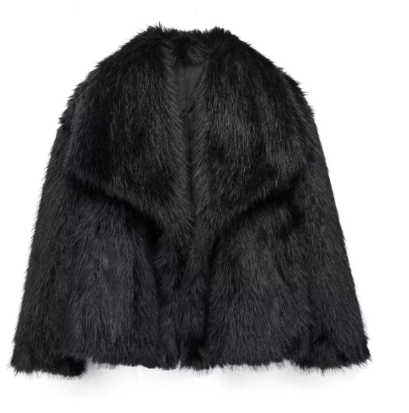 Street-wave Luxurious Faux Fur Winter Coat With Oversized Collar For Women Eveningwear