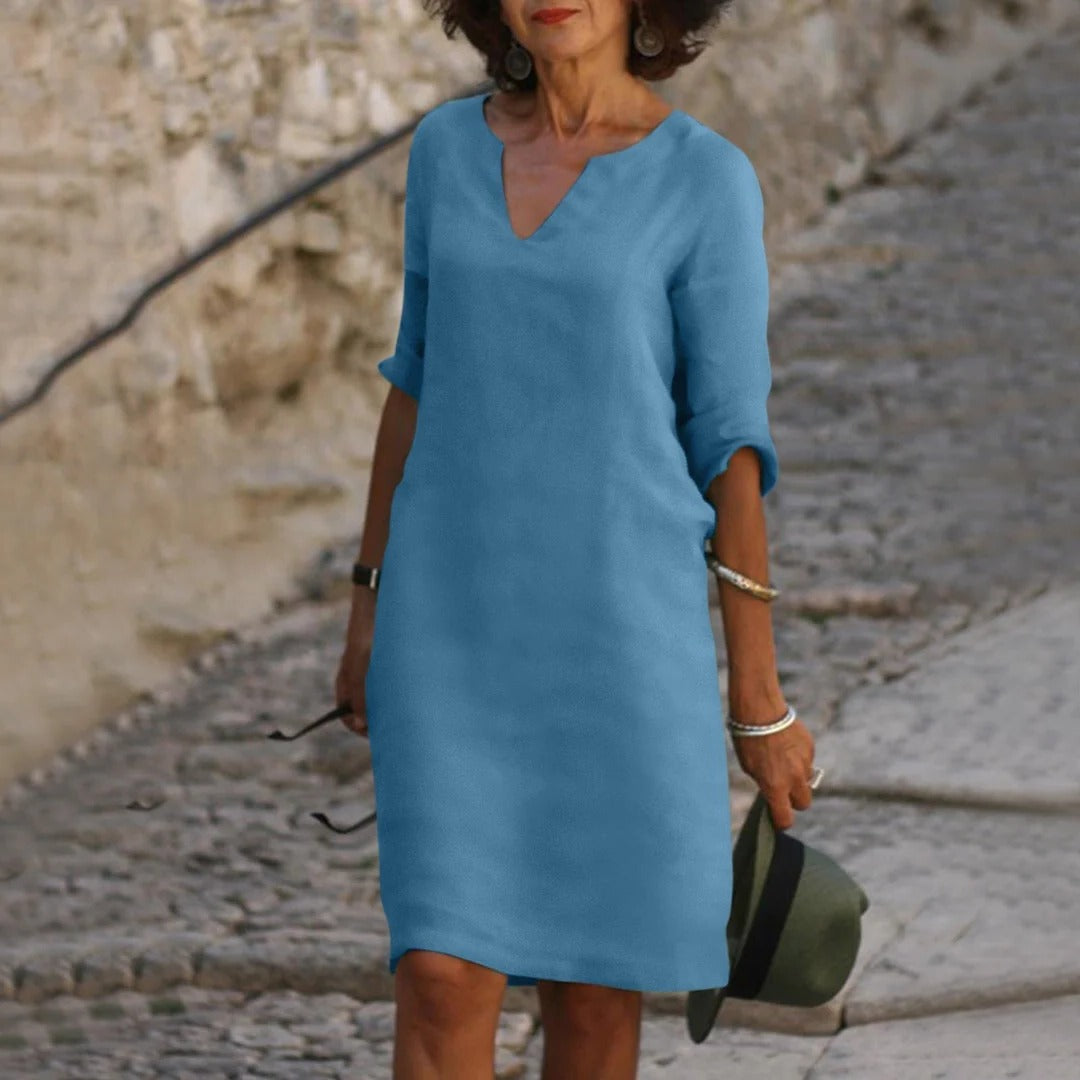 Summer Dress with V-Neck