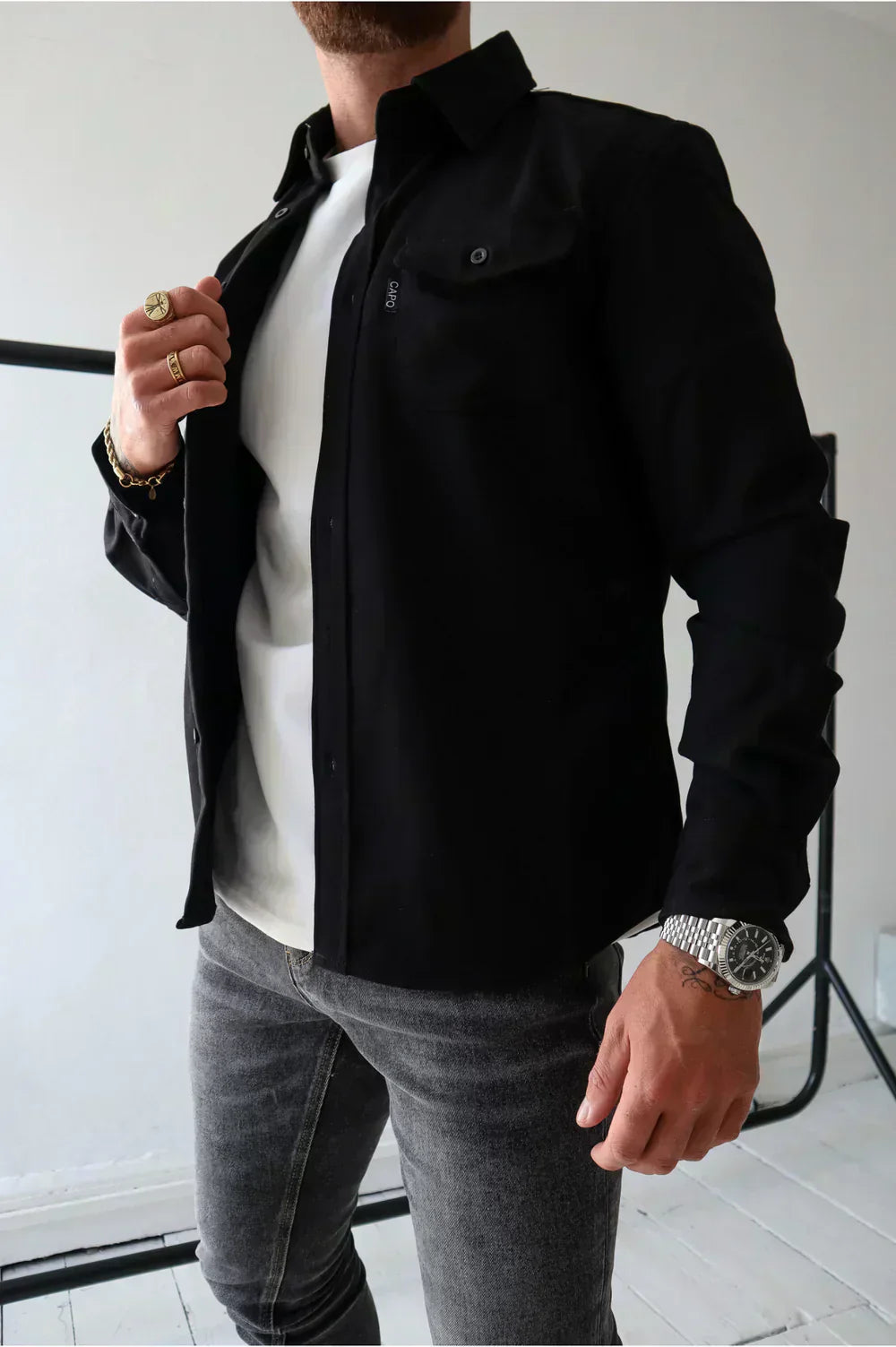 Street-Wave Mens Cotton Overshirt Relaxed Fit Breathable