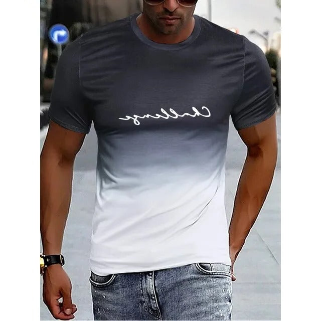 Street-Wave Mens Gradient Short Sleeve T Shirt Black To Red Ombre Finish Casual Everyday Tee