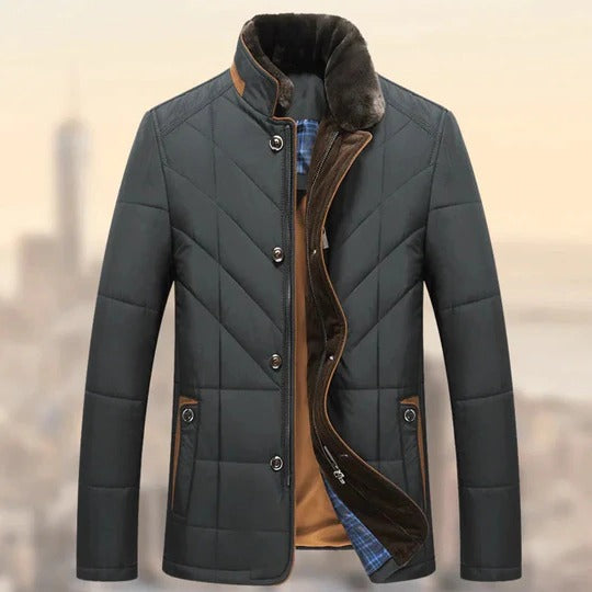 Street-Wave Men's Long Quilted Winter Coat With Full Body Coverage And Straight Silhouette
