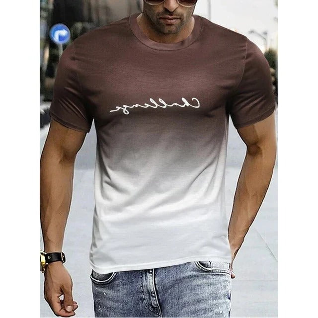 Street-Wave Mens Gradient Short Sleeve T Shirt Black To Red Ombre Finish Casual Everyday Tee