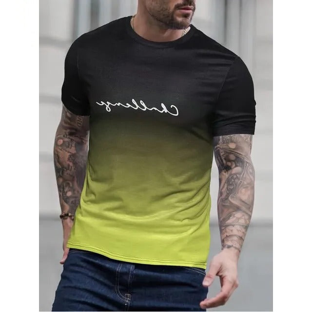 Street-Wave Mens Gradient Short Sleeve T Shirt Black To Red Ombre Finish Casual Everyday Tee