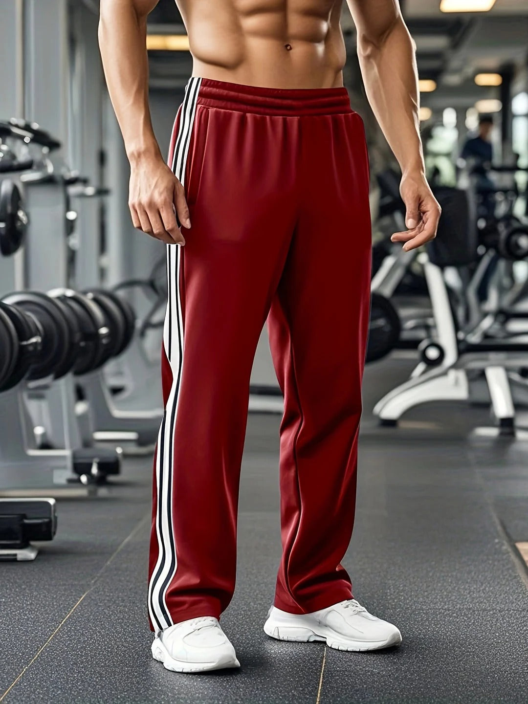 Street-Wave Mens Athletic Track Pants With Drawstring Waist For Running Training Gym Wear