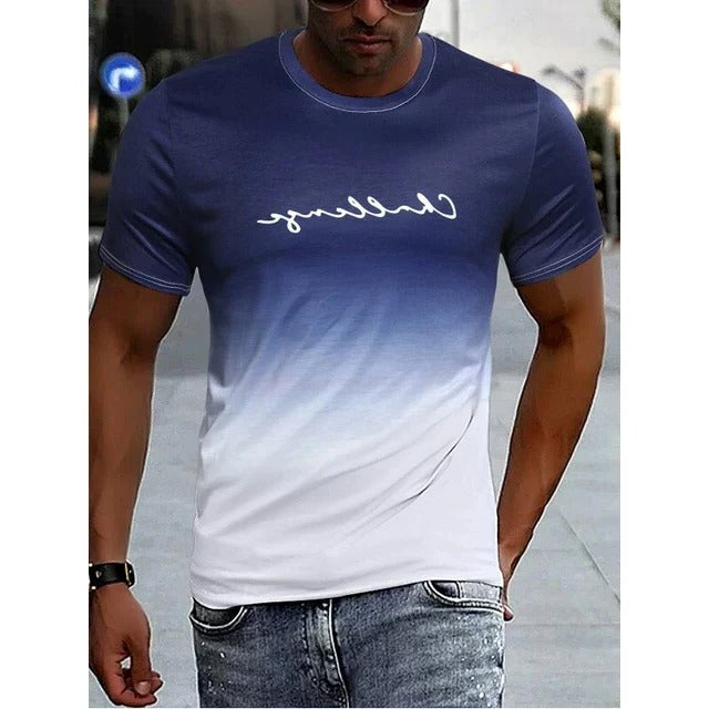 Street-Wave Mens Gradient Short Sleeve T Shirt Black To Red Ombre Finish Casual Everyday Tee