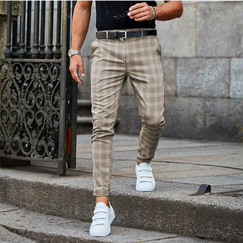 Street-Wave Men's Checked Trousers Modern Plaid Fit For Casual And Semi Formal Wear