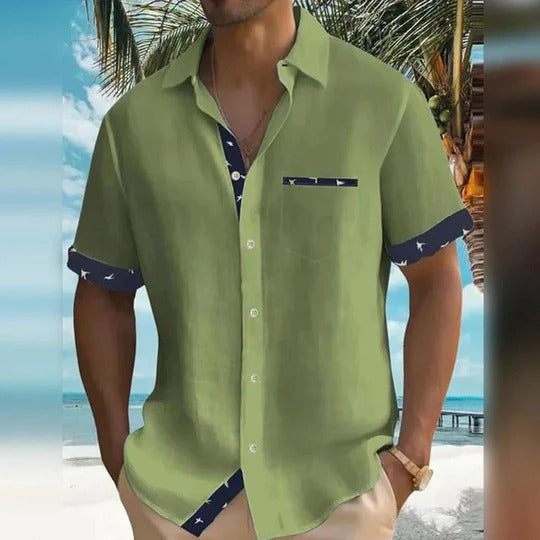 Grey Street-Wave Mens Short Sleeve Shirt Tailored Fit With Structured Cut For Versatile Casual And Dress Wear
