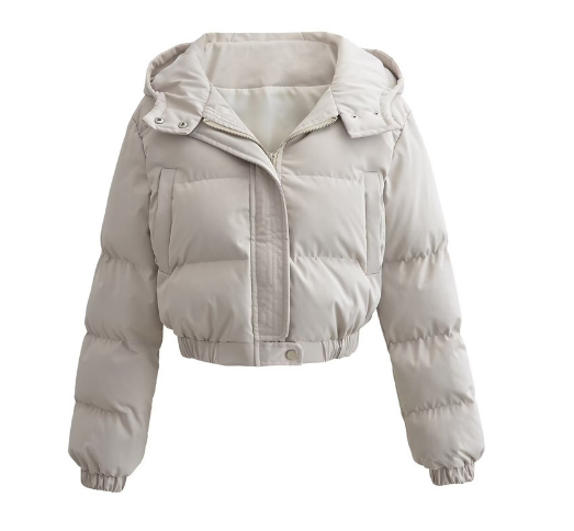 Streetwave Cropped Puffer Jacket For Women Warm Insulated Winter Coat With Full Zip Trendy Streetwear