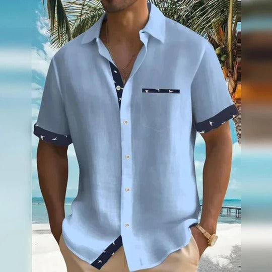 Grey Street-Wave Mens Short Sleeve Shirt Tailored Fit With Structured Cut For Versatile Casual And Dress Wear