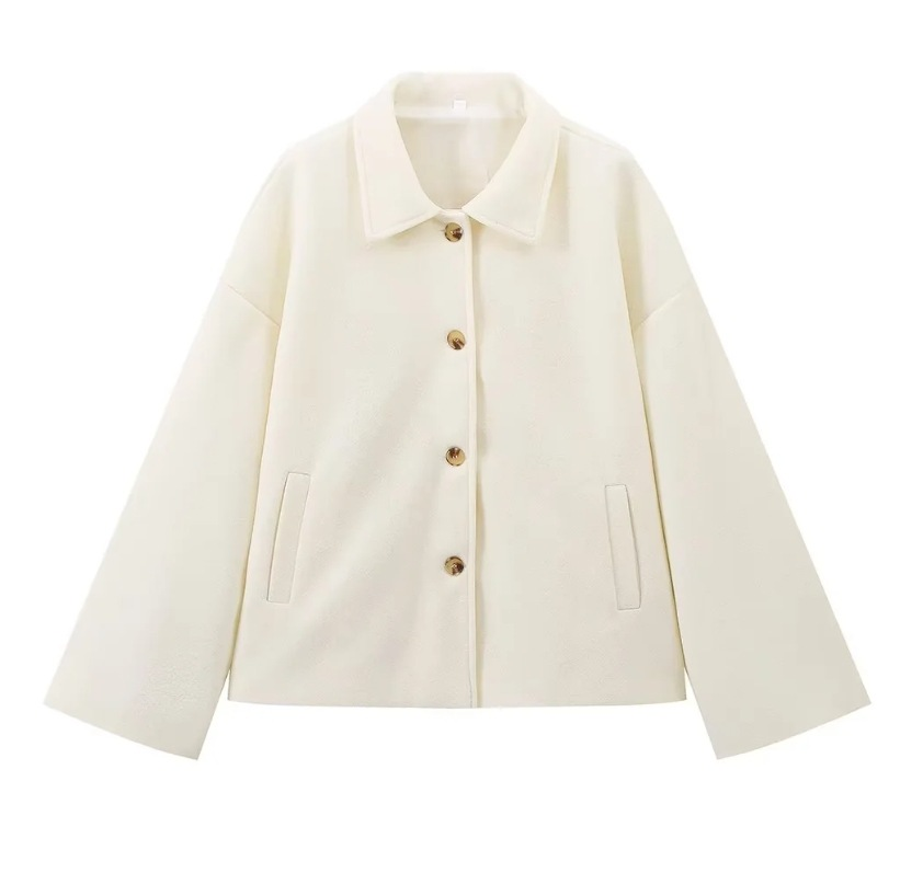 Street-Wave Wool Blend Coat For Women Elegant Button Front Jacket Warm Timeless Everyday