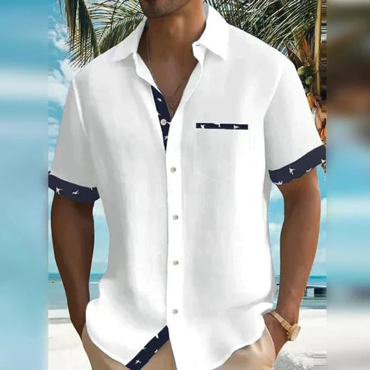 Grey Street-Wave Mens Short Sleeve Shirt Tailored Fit With Structured Cut For Versatile Casual And Dress Wear