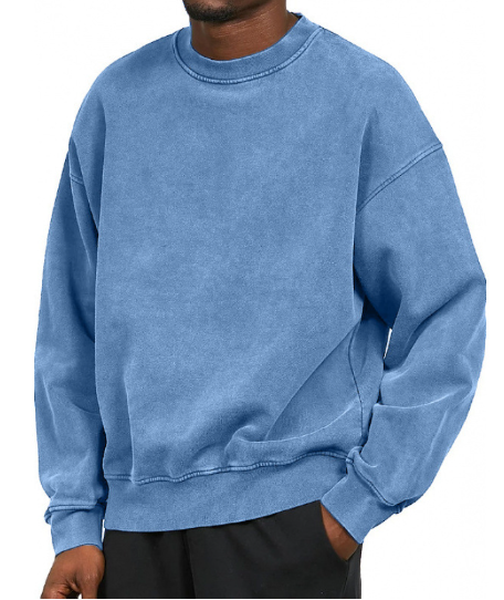 Street-Wave Men's Sweatshirt Soft Cotton Cozy Round Neck Classic Comfort Everyday Wear
