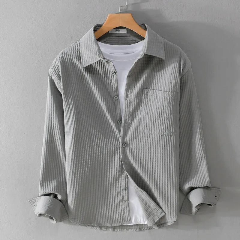 Street-Wave Structured Cotton Shirt Lightweight Everyday Comfort for Modern Men Wardrobe