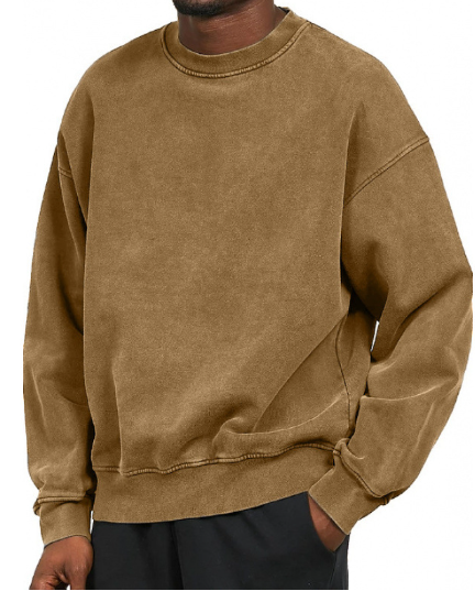 Street-Wave Men's Sweatshirt Soft Cotton Cozy Round Neck Classic Comfort Everyday Wear